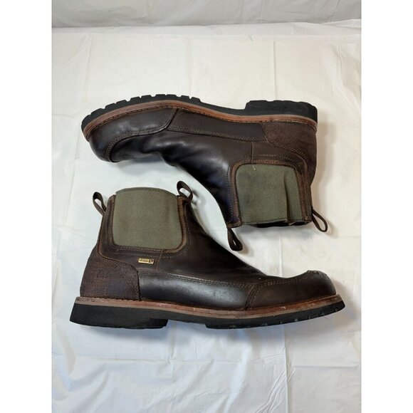 Cabelas 4most Leather Brown Boots Man’s Size 14 M Vibram Soles - Picture 5 of 12